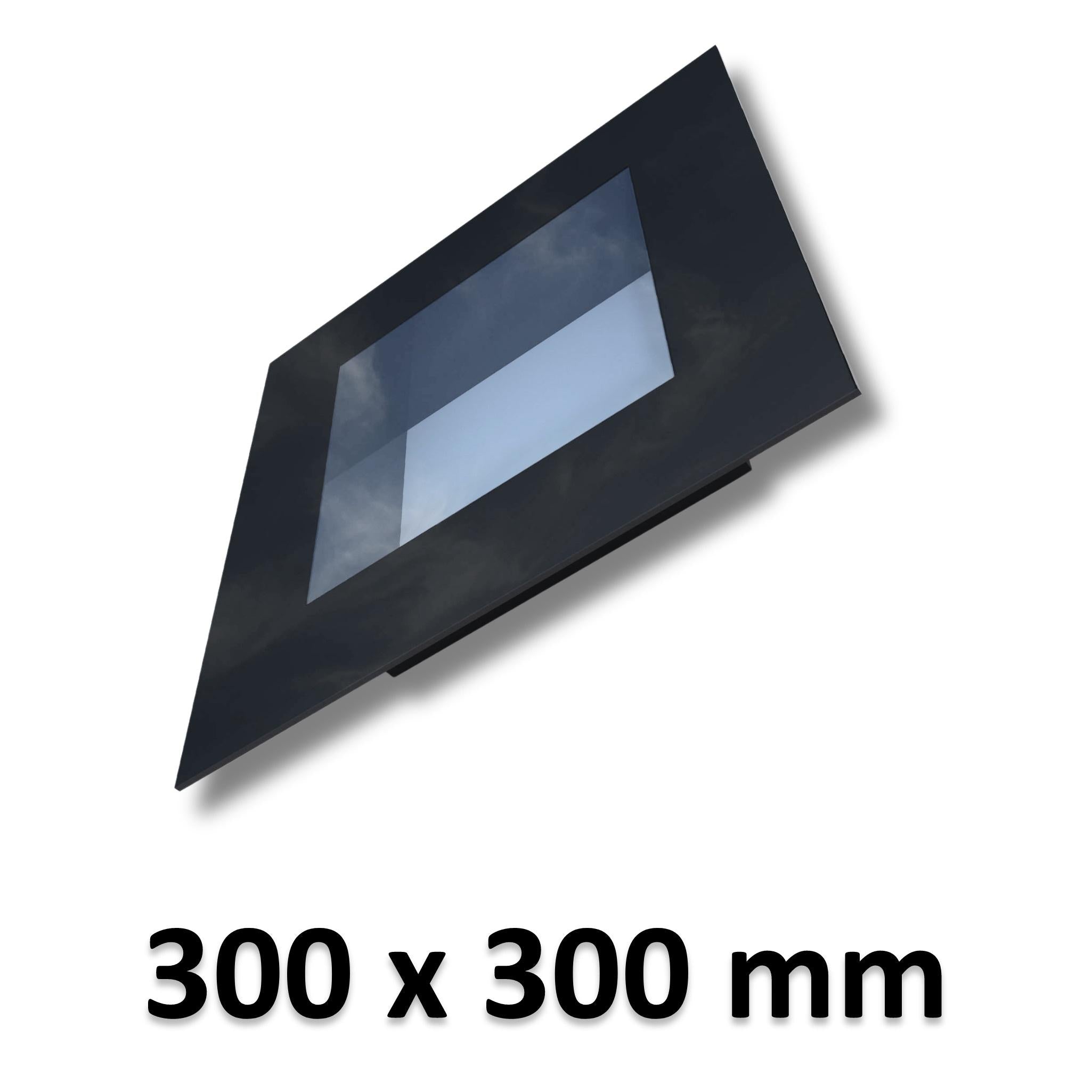 300 x 300 mm Frameless Skylight for Pitched Roof - Triple Glazed.