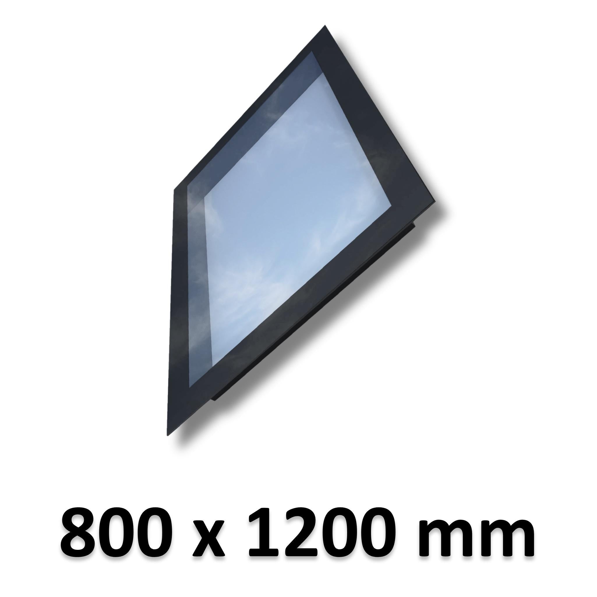 800 x 1200 mm Frameless Skylight for Pitched Roof - Triple Glazed