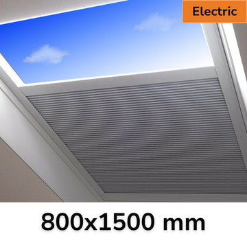 800 x 1500 mm Electric Blinds for Flat / Pitched Roof Skylights & Roof Lanterns.