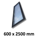 600 x 2500 mm Frameless Skylight for Pitched Roof - Triple Glazed.