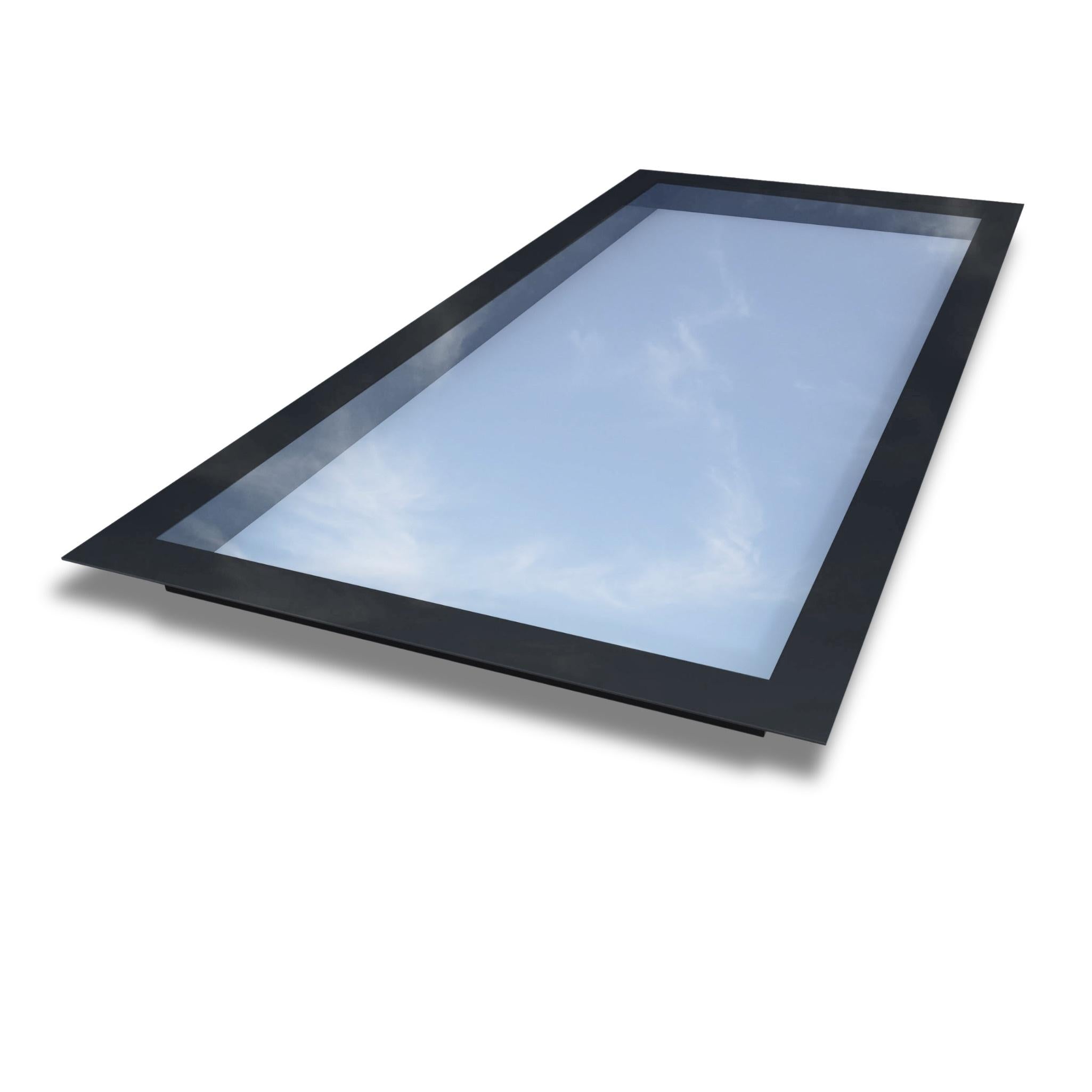 1000 x 2500 mm Frameless Skylight for Flat Roof - Triple Glazed - 0