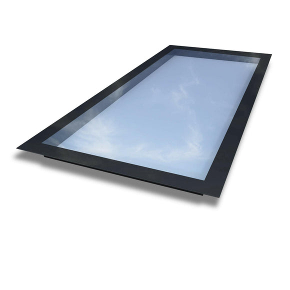 1000 x 2500 mm Frameless Skylight for Flat Roof - Triple Glazed.