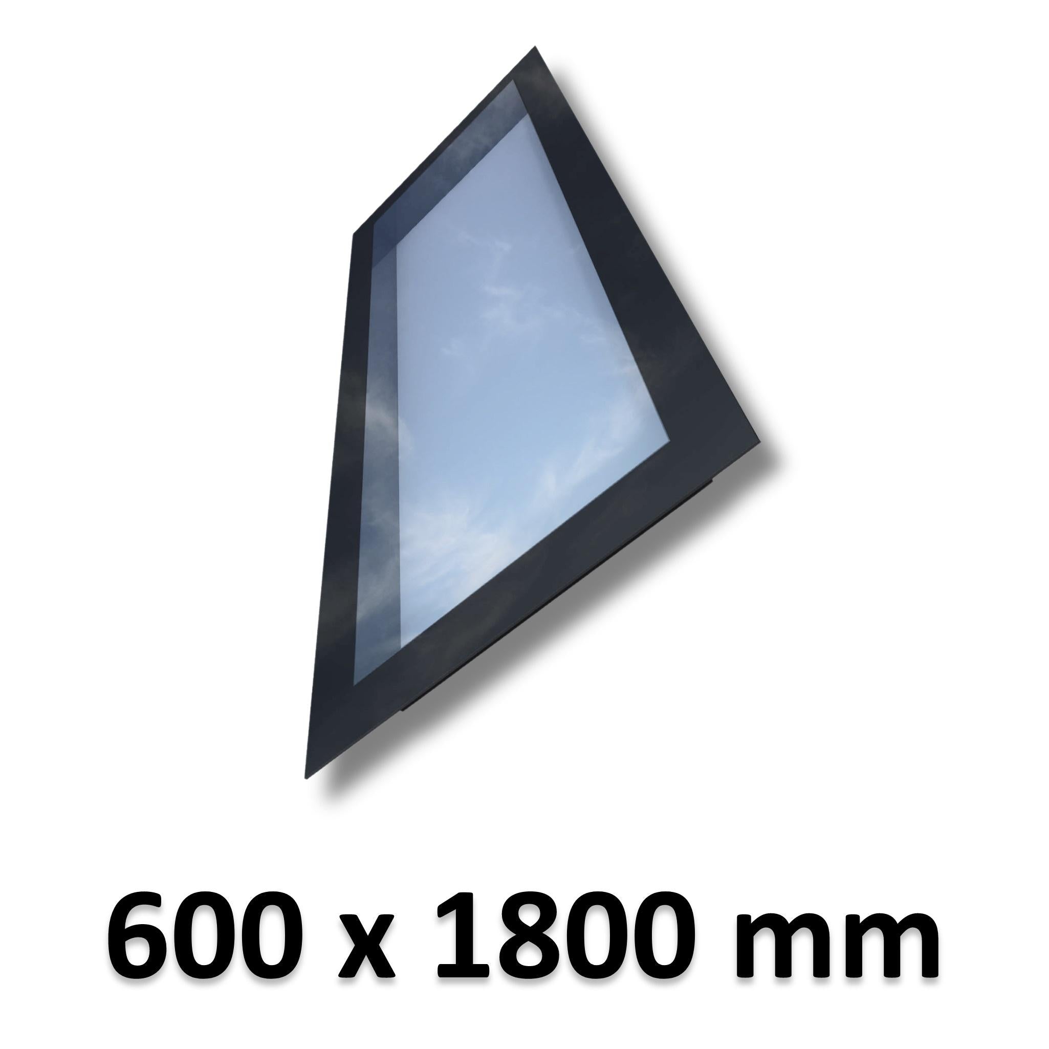 600 x 1800 mm Frameless Skylight for Pitched Roof - Triple Glazed