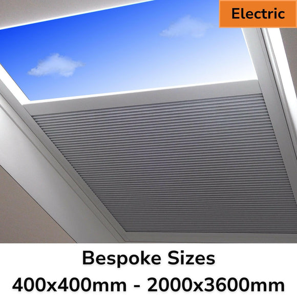 Bespoke Size Electric Blinds for Flat & Pitched Roof Skylights.