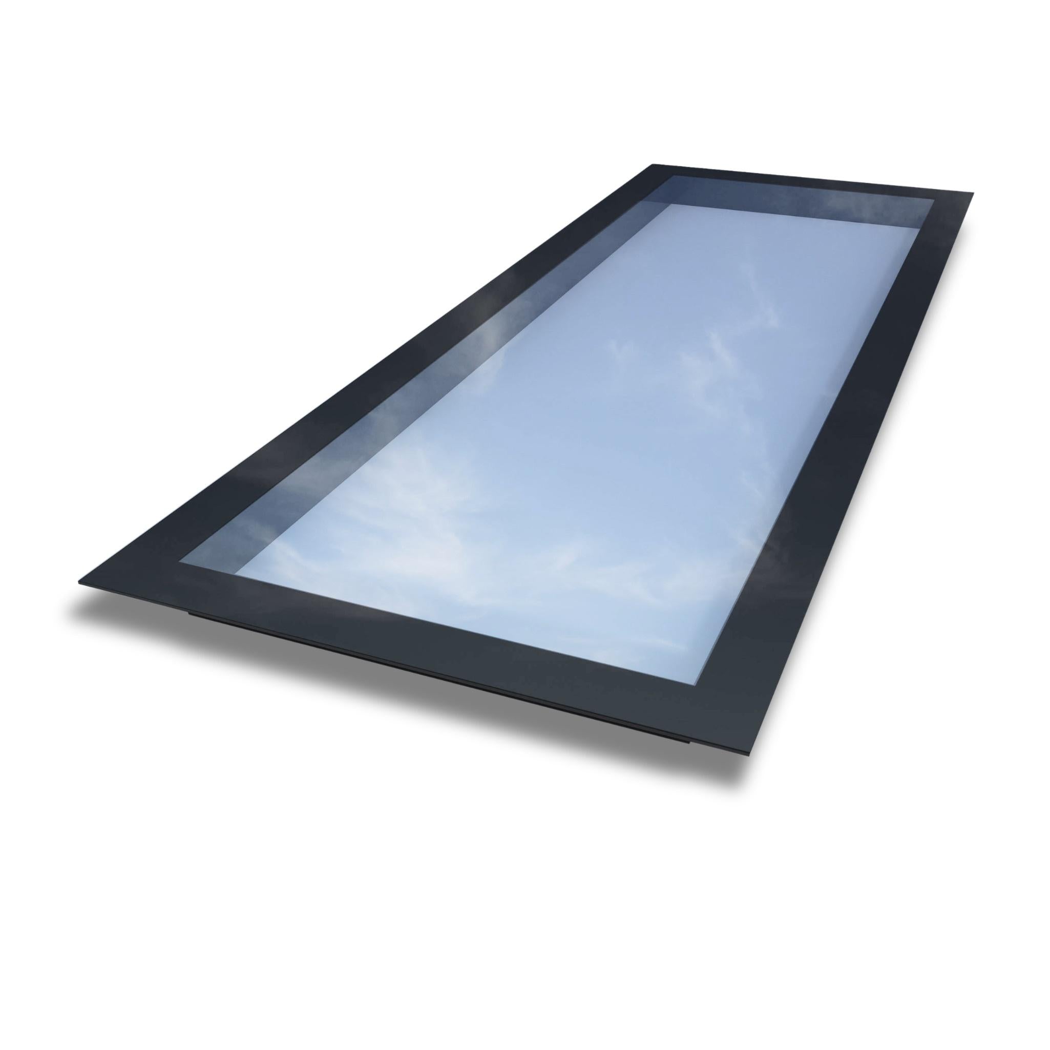 800 x 2500 mm Frameless Skylight for Flat Roof - Triple Glazed