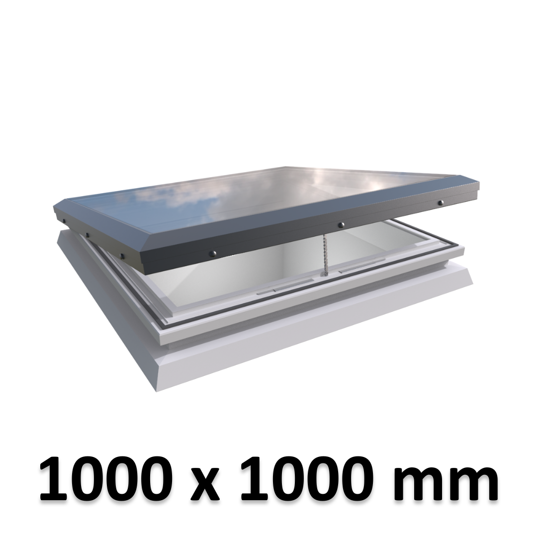 1000 x 1000 mm Brett Martin Electric Opening Skylight for Flat Roof