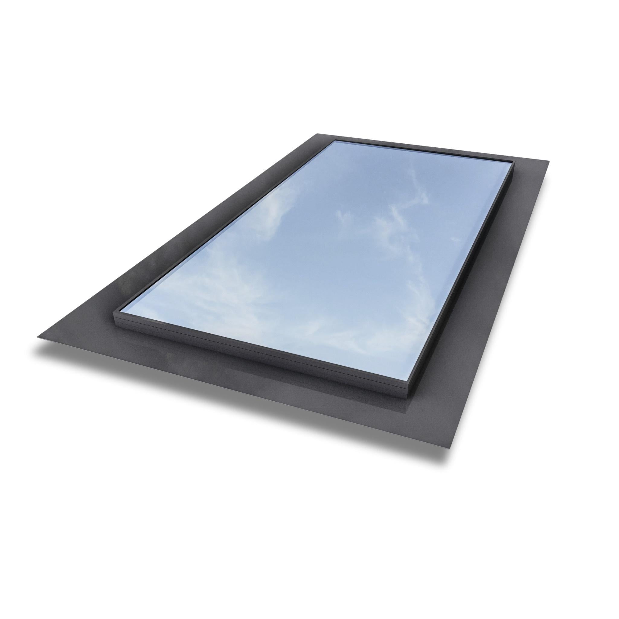 1000 x 2000 mm Frameless Skylight for Flat Roof - Triple Glazed