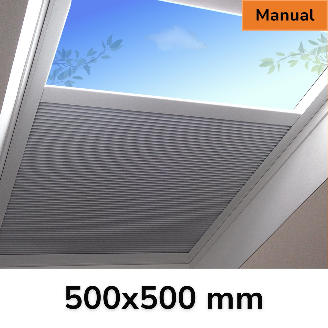 500 x 500 mm Manual Blinds for Flat / Pitched Roof Skylights & Roof Lanterns