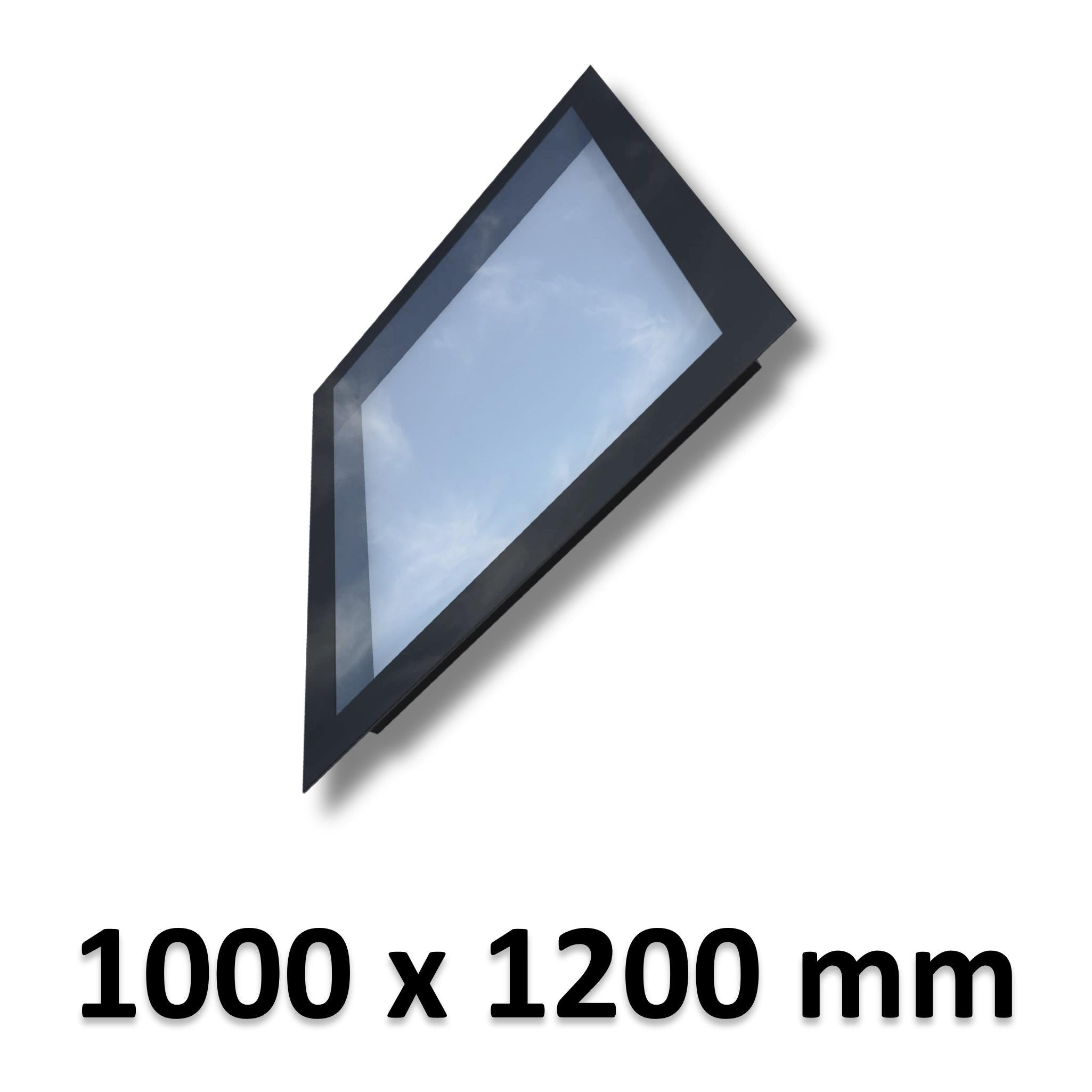 1000 x 1200 mm Frameless Skylight for Pitched Roof - Triple Glazed