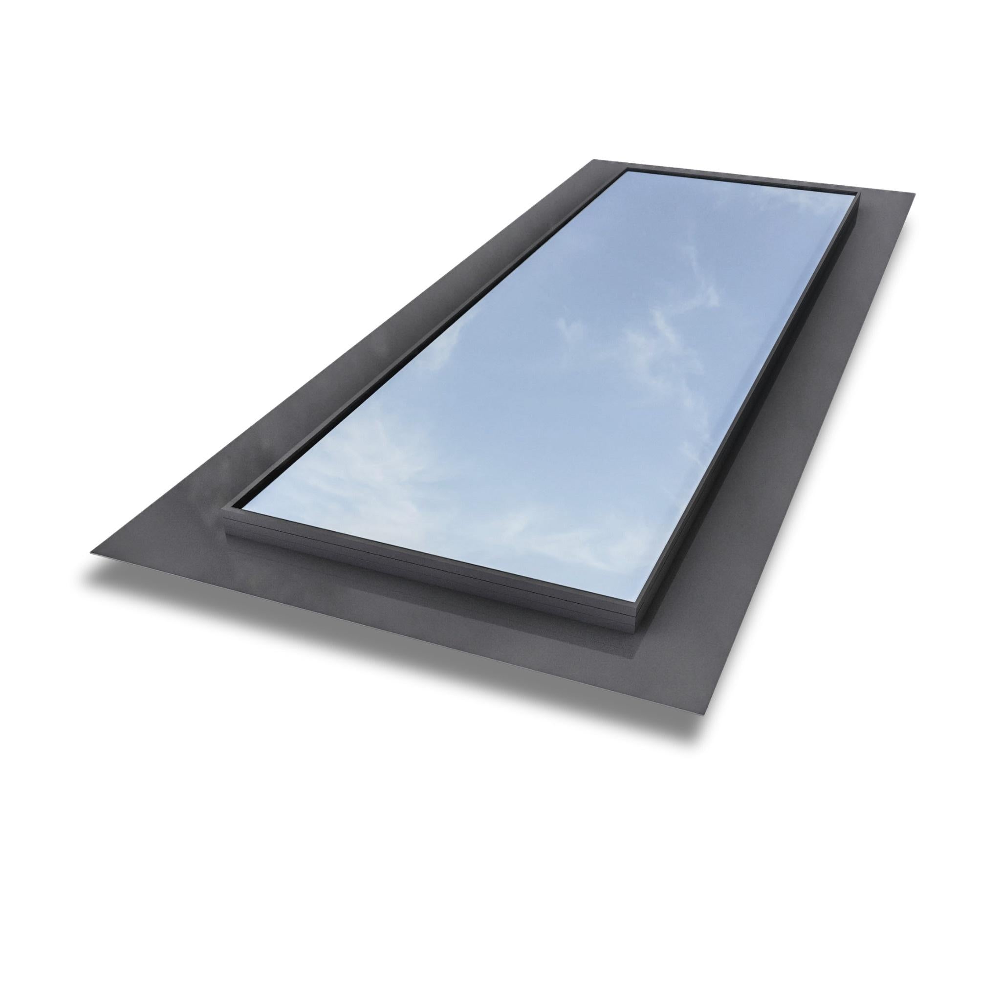 600 x 1500 mm Frameless Skylight for Flat Roof - Triple Glazed