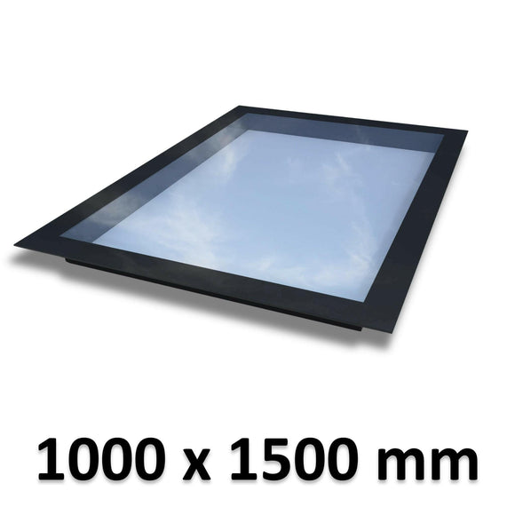 1000 x 1500 mm Frameless Skylight for Flat Roof - Triple Glazed.