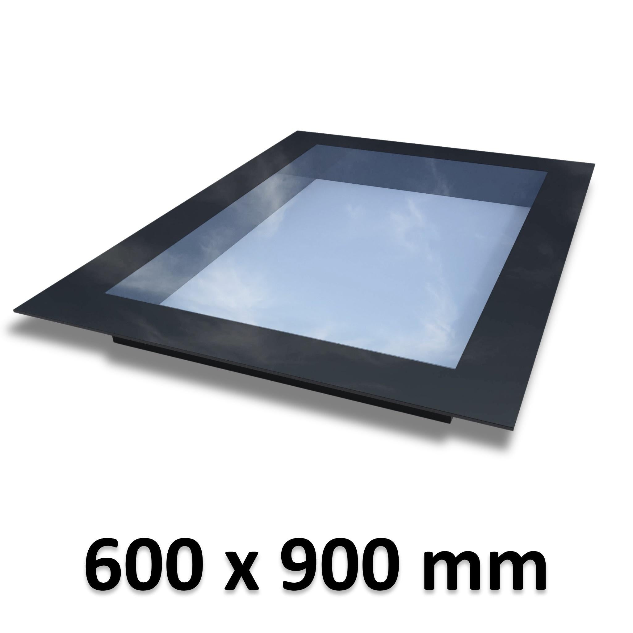 600 x 900 mm Frameless Skylight for Flat Roof - Triple Glazed