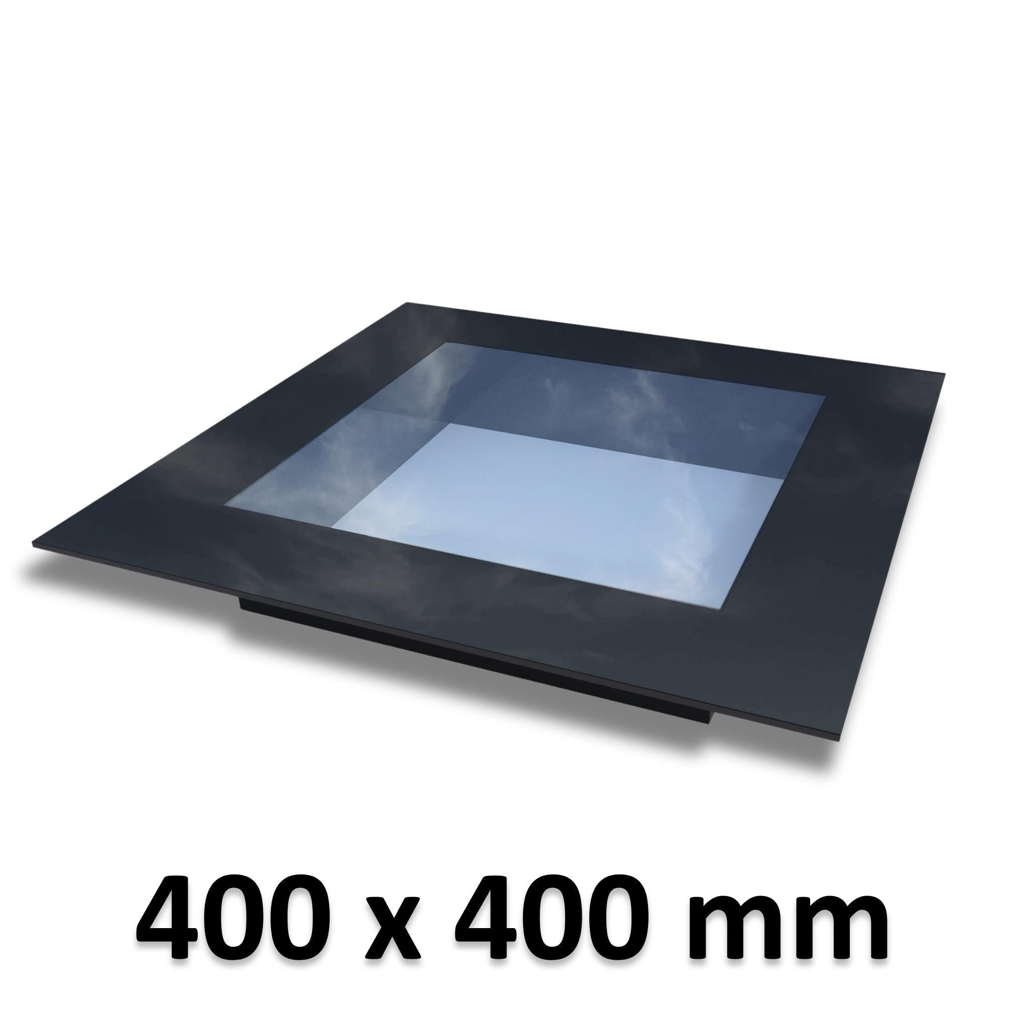 400 x 400 mm Frameless Skylight for Flat Roof - Triple Glazed