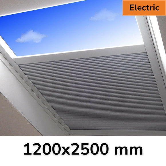 1200 x 2500 mm Electric Blinds for Flat / Pitched Roof Skylights & Roof Lanterns.