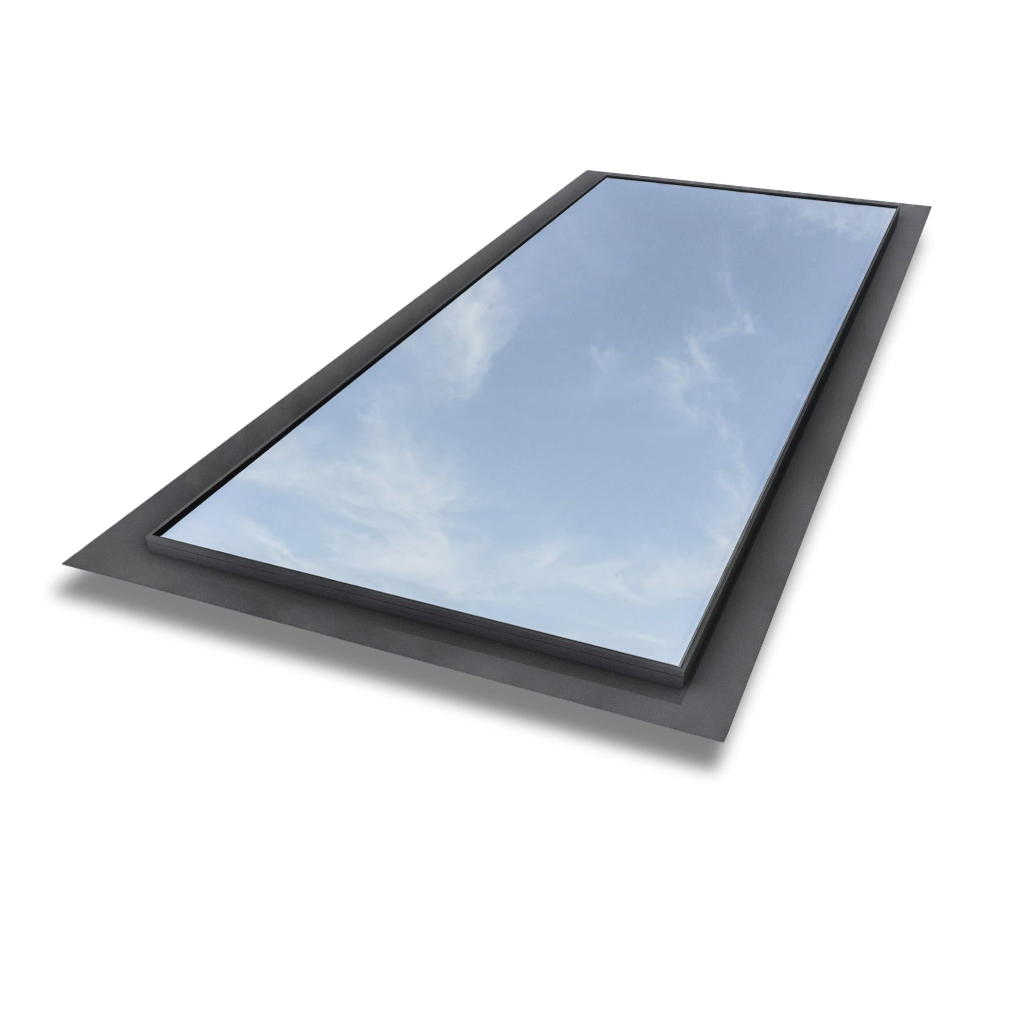 1000 x 2500 mm Frameless Skylight for Flat Roof - Triple Glazed