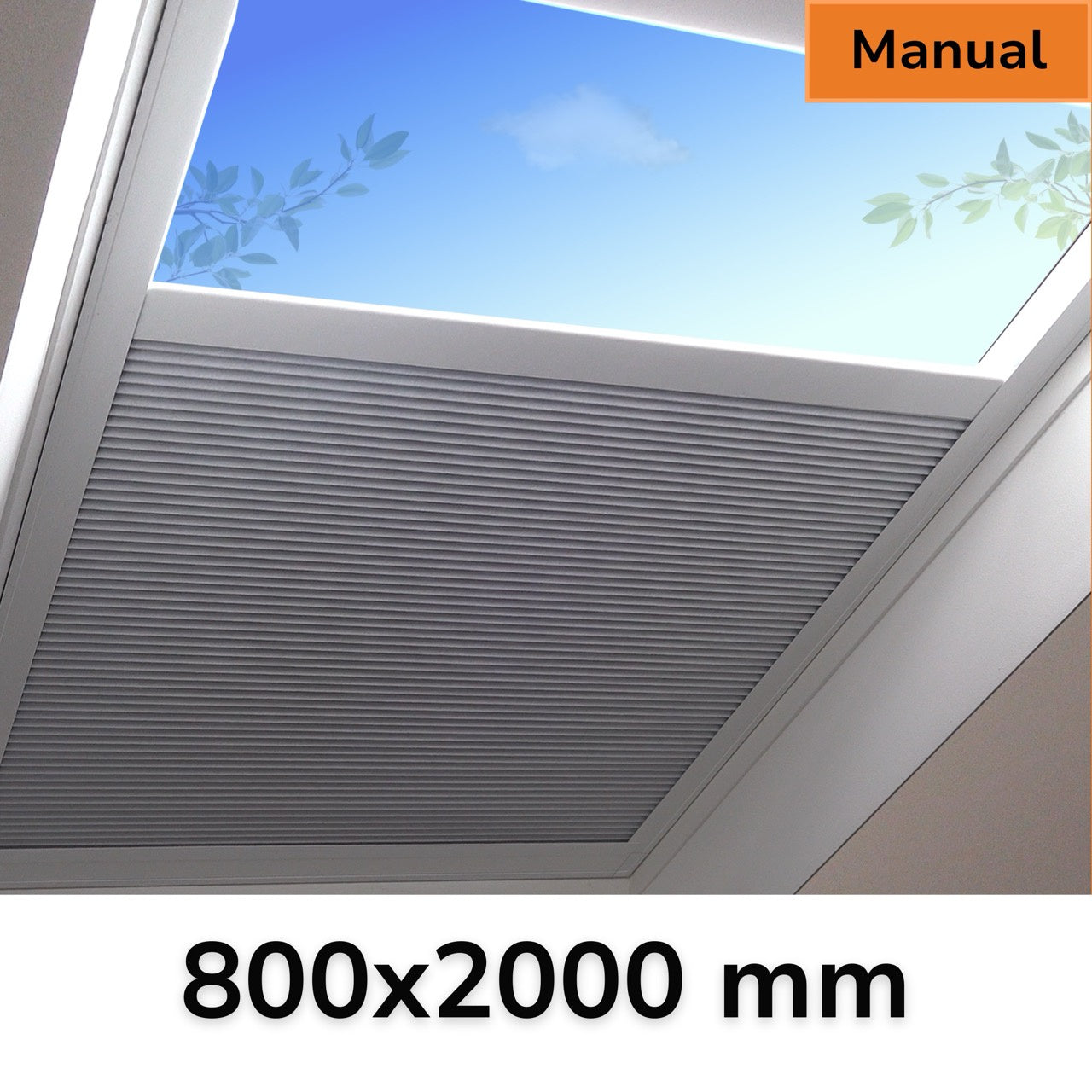 800 x 2000 mm Manual Blinds for Flat / Pitched Roof Skylights & Roof Lanterns