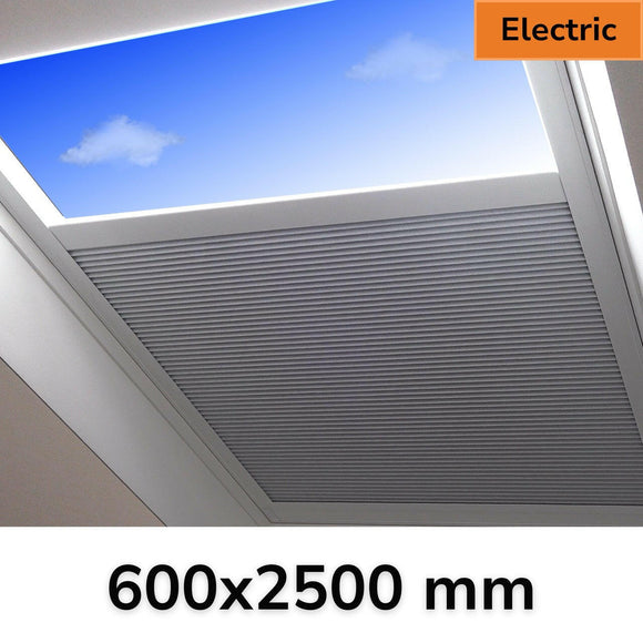 600 x 2500 mm Electric Blinds for Flat / Pitched Roof Skylights & Roof Lanterns.