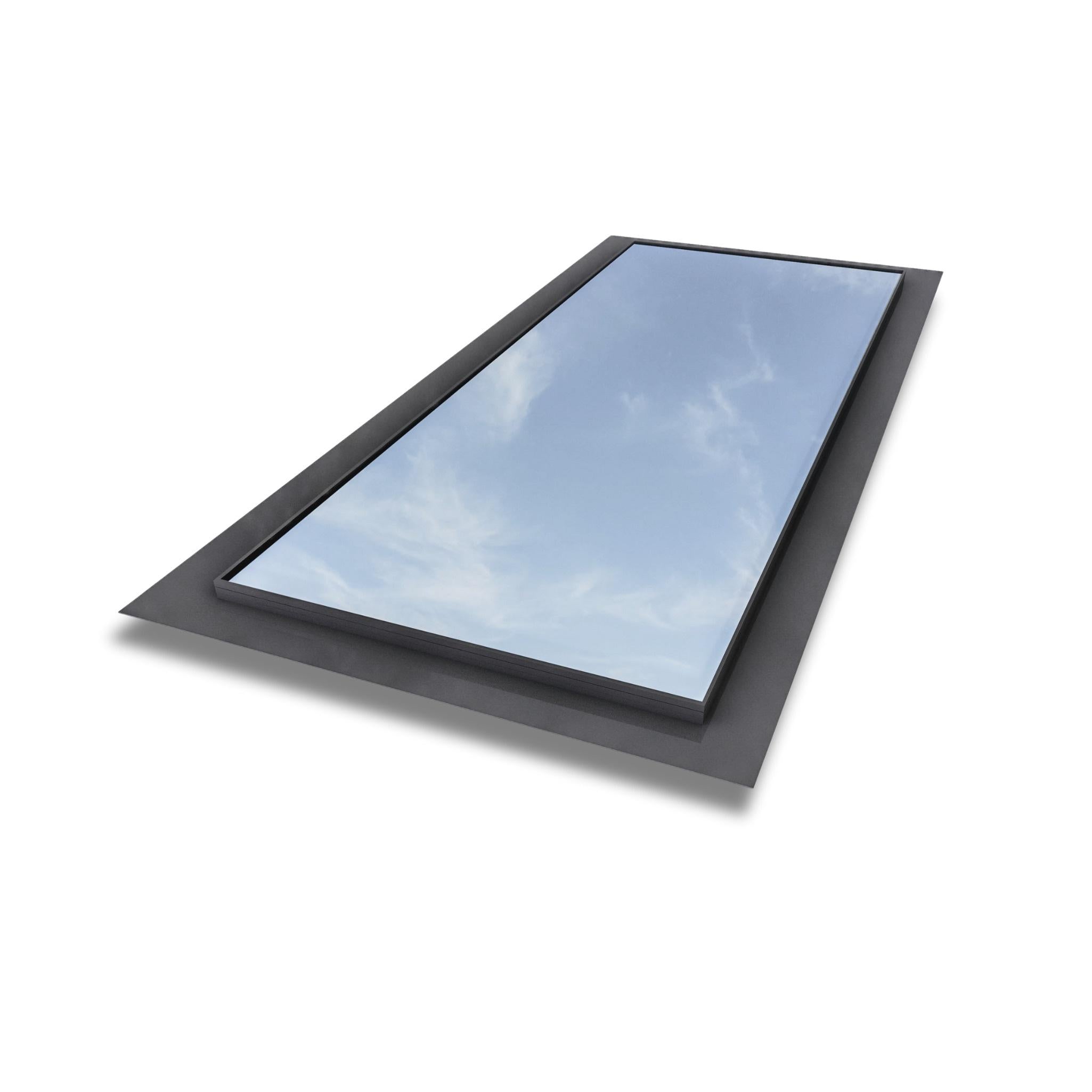 800 x 2000 mm Frameless Skylight for Flat Roof - Triple Glazed