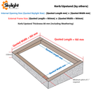 600 x 3000 mm Framed Skylight for Pitched Roof.